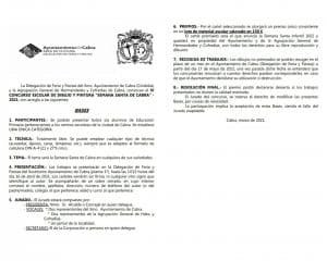 IV CONCURSO ESCOLAR DE DIBUJO Y PINTURA “SEMANA SANTA INFANTIL DE CABRA”