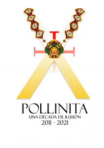 Logotipo décimo aniversario aprobación estatutos Hermandad Pollinita de Cabra