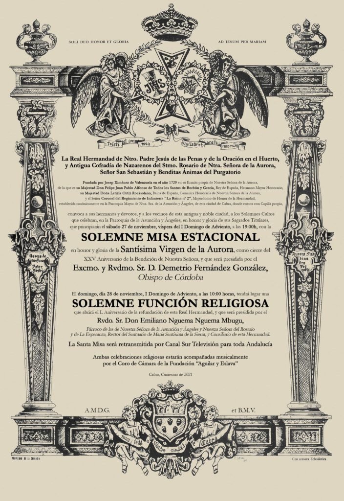 Actos Hermandad de la Oración en el Huerto de Cabra