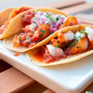 Camarones con salsa chiplote