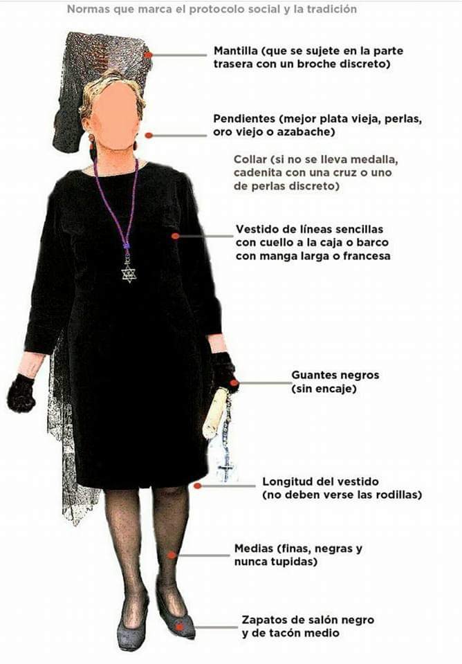 ¿Cómo debe ir vestida una mantilla?